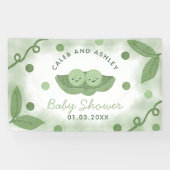 Twee erwten in een Pod Twin Boys Baby shower Spandoek (Horizontaal)