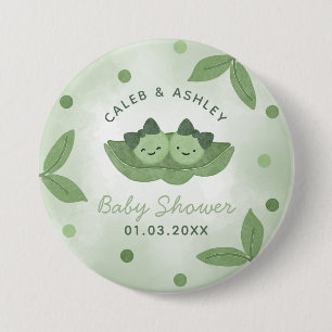 Twee Erwten In Een Pod Twin Meisjes Baby shower Bu Ronde Button 7,6 Cm
