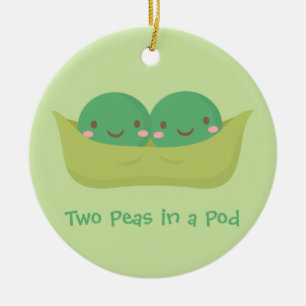 Twee erwten in een Pod Twins Nursery Room Decor Keramisch Ornament