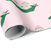 Twee erwten in een podtweeling babymeisjes cadeaupapier (Rol Hoek)