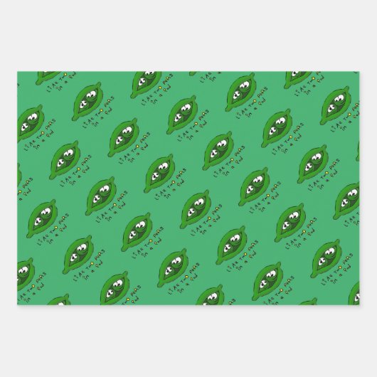 Twee erwten in een pootpapier inpakpapier vel (Voorkant 2)