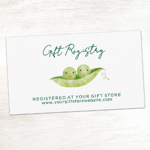 Twee Erwten Tweeling Baby Shower Cadeau Registrati Informatiekaartje