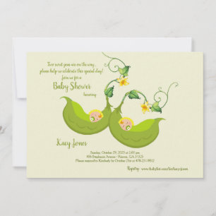 Twee Erwtenschillen Baby Shower Uitnodiging Op Maa