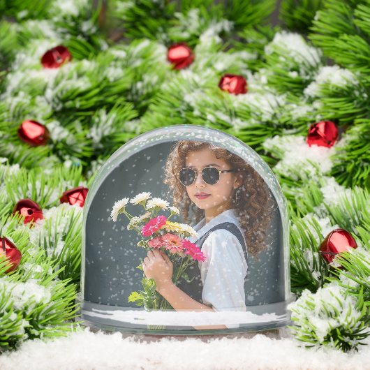 Twee familiefoto's Gepersonaliseerd Sneeuw Wereldb Sneeuwbol (Kerstmis)