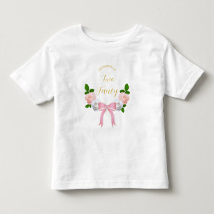 Twee Fancy Boog Bloemige Verjaardag Kinder Shirts