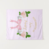 Twee Fancy Boog Bloemige Verjaardag Wandkleed (Voorkant (horizontaal))