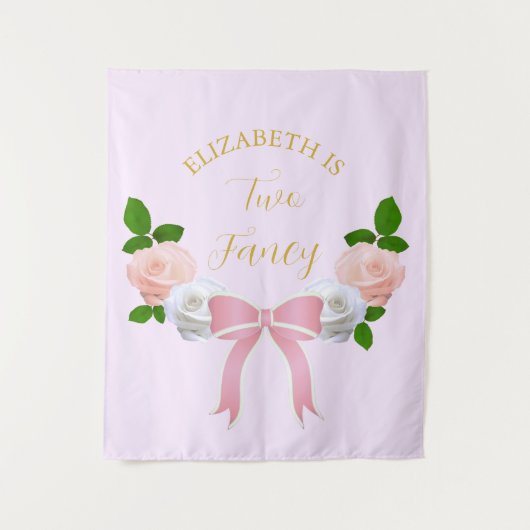 Twee Fancy Boog Bloemige Verjaardag Wandkleed (Voorkant)