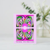 Twee fantasie abstracte kunst briefkaart (Staand voorkant)