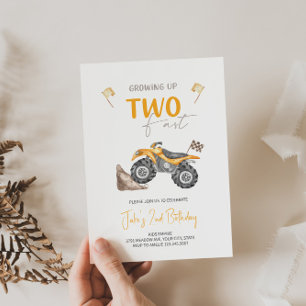 TWEE Fast 4 Wheeler Quad Bike Verjaardag uitnodigi Kaart