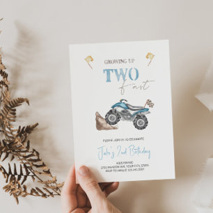 TWEE Fast 4 Wheeler Quad Bike Verjaardag uitnodigi Kaart