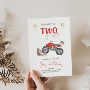 TWEE Fast 4 Wheeler Quad Bike Verjaardag uitnodigi Kaart