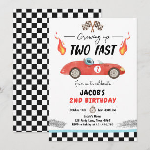 Twee Fast Birthday Party Race Car 2e verjaardag In Kaart