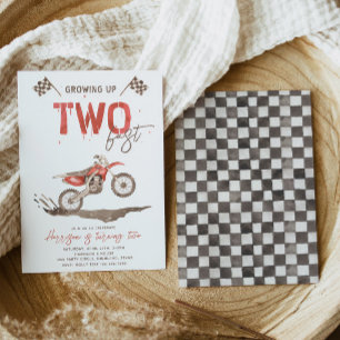 TWEE Fast Birthday-uitnodiging   Twee snelle parti Kaart