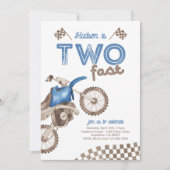 Twee Fast Blue Dirt Bike Uitnodiging (Voorkant)