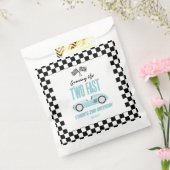 Twee Fast Blue Race Car 2e Verjaardagsfeest Bedankzakje (Gezegeld)