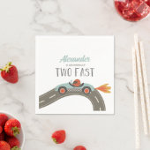 Twee Fast BLUE Race Carthday Servet (Insitu)