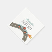 Twee Fast BLUE Race Carthday Servet (Hoek)