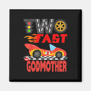 Twee Fast Godmother Pit Crew Racing Car Family Bir Magneet