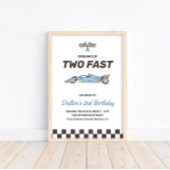 Twee Fast Race Car 2nd Boy's Birthday Welkom Poster
