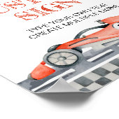 Twee Fast Racing Car Verjaardag Custom Tafel Teken Poster (Hoek)