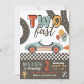 TWEE Fast Racing Uitnodiging | TWEE snelle geboort (Voorkant)