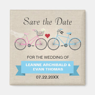Twee Fietsen Bruiloft Save the Date Magneet