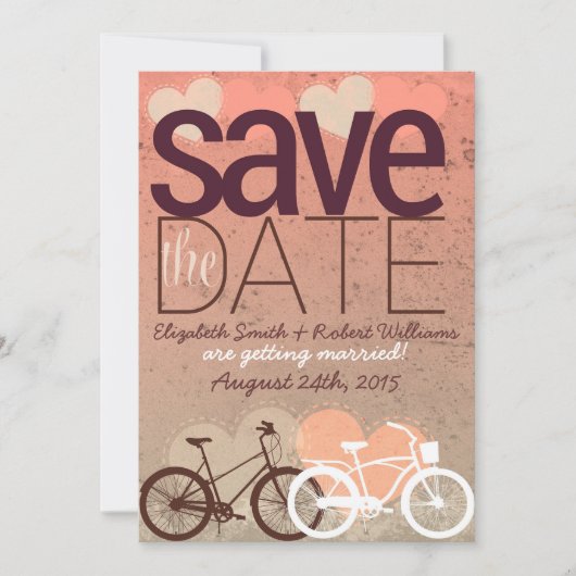 Twee fietsen Cute Love Save the Date (Voorkant)