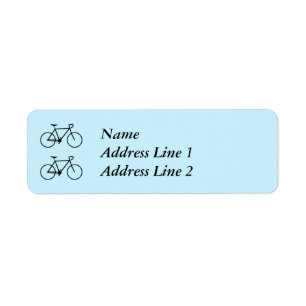 Twee fietsensilhouettes-adreslabel etiket