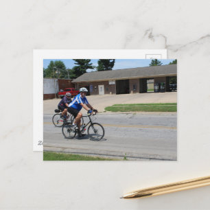Twee fietsers in Burlington, Iowa Briefkaart