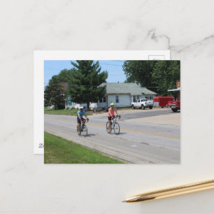 Twee fietsers in Burlington, Iowa Briefkaart