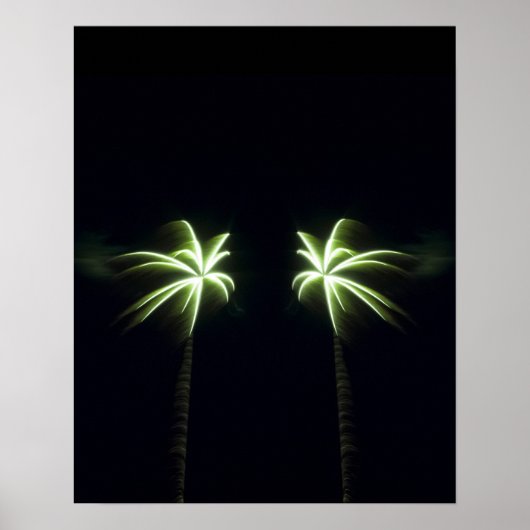 Twee Fireworks Palm Trees Poster (Voorkant)