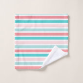 Twee Flamingos Blauwgroen roze streep Bad Handdoek (Wasdoekje)