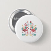 Twee Flamingo's Sticker Ronde Button 5,7 Cm (Voorkant /achterkant)
