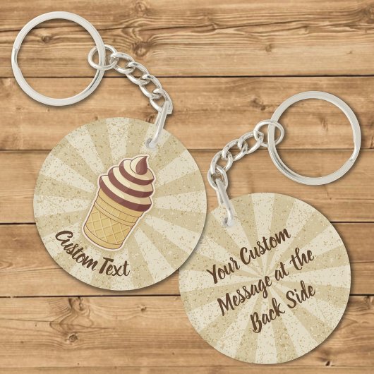 Twee Flavors Ice Cream Cup Sleutelhanger