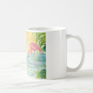 Twee Florida Flamingos Waterverf Art Koffiemok