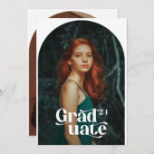 Twee foto Boho afstuderen aankondigingen (Voorkant / Achterkant)