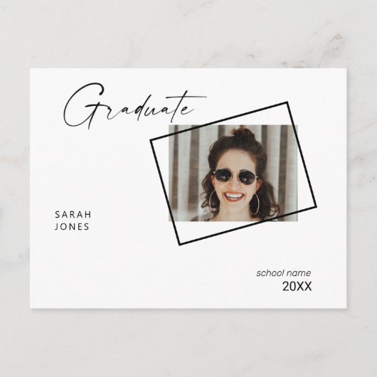 Twee foto collage afstudeerfeest briefkaart (Voorkant)