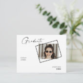 Twee foto collage afstudeerfeest briefkaart (Staand voorkant)