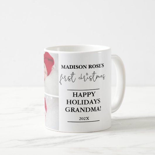 Twee foto Eerste Kerstmis Grootmoeder Mok (Voorkant rechts)