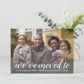 Twee foto Ons Is Verhuisd Script Adres Gewijzigd Aankondiging (Staand voorkant)