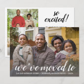 Twee foto Ons Is Verhuisd Script Adres Gewijzigd Aankondiging (Voorkant / Achterkant)