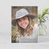 Twee foto typografie afstudeerfeestje kaart (Staand voorkant)