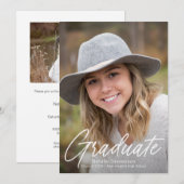 Twee foto typografie afstudeerfeestje kaart (Voorkant / Achterkant)