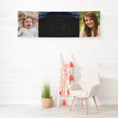 Twee foto van Navy Blue Gold Agate 18th Birthday Spandoek (Insitu)