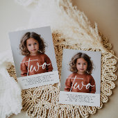 Twee foto verjaardag uitnodiging