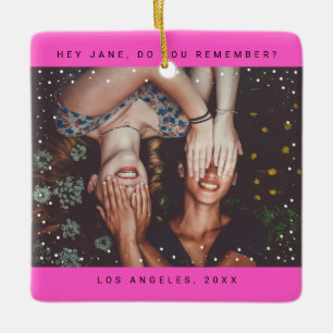 Twee foto-vriendinnetjes met holiday Keepomwille Keramisch Ornament