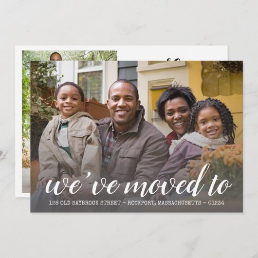 Twee foto Wij zijn verhuisd Script Adreswijziging Aankondiging (Voorkant / Achterkant)