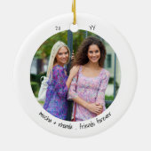 Twee fotogeluk is ... Friend Cute Minimalist Keramisch Ornament (Achterkant)