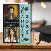 Twee Foto's Afstudeercongratulatiekaart
