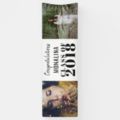 Twee foto's Afstuderen Gefeliciteerd Spandoek (Verticaal)